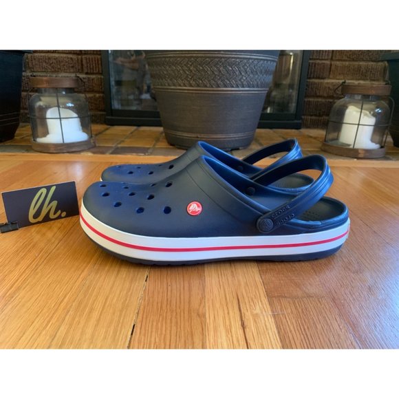 Size 13 Navy Blue Crocs Crocband Clog - Picture 1 of 5